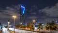 Saudi Arabia Riyadh landscape at Night - Riyadh Tower Kingdom Centre Daylight - Kingdom Tower Ã¢â¬â Riyadh Skyline - Burj Al-Mamlaka Royalty Free Stock Photo