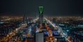 Saudi Arabia Riyadh landscape at night - Riyadh Tower Kingdom Centre - Kingdom Tower Ã¢â¬â Riyadh Skyline - Burj Al-Mamlaka Ã¢â¬â