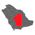 Saudi arabia, Riyadh region high detailed map, geography graphic country, border vector illustration