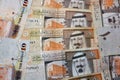 Saudi Arabia10 riyals banknote, The Saudi riyal is the currency of Saudi Arabia, selective focus of Saudi kingdom ten riyals cash