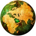 saudi arabia flag on globe map Royalty Free Stock Photo