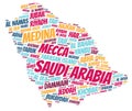 Saudi Arabia top travel destinations word cloud