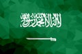 Saudi Arabia polygonal flag. Mosaic modern background. Geometric design Royalty Free Stock Photo