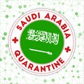 Saudi Arabia under quarantine sign. Royalty Free Stock Photo