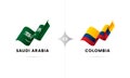 Saudi Arabia versus Colombia. Football. Vector illustration.