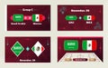 Saudi Arabia vs Mexico, Football 2022, Group C. World Football Competition championship match versus teams intro sport background