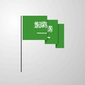 Saudi Arabia waving Flag creative background Royalty Free Stock Photo