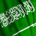 Saudi Arabian Flag Closeup Royalty Free Stock Photo