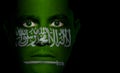 Saudi Arabian Flag - Male Face Royalty Free Stock Photo