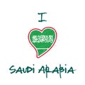 Saudi Arabian flag patriotic t-shirt design. Royalty Free Stock Photo