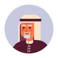 Saudi elderly man relaxed standing 2D vector avatar illustration