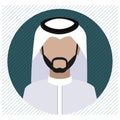 A Saudi man icon wearing shemagh and a thobe Art & Illustration