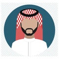 A Saudi man icon wearing shemagh and a thobe Art & Illustration Royalty Free Stock Photo