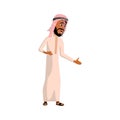Saudi Man Shocked From Car Accident Cartoon Vector