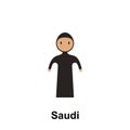 Saudi, woman cartoon icon. Element of People around the world color icon. Premium quality graphic design icon. Signs and symbols