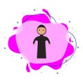 Saudi, woman cartoon liquid bacdge icon. Simple color vector of people around the world icons for ui and ux, website or mobile