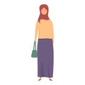 Saudi woman icon cartoon vector. Muslim fashion