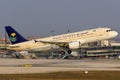 Saudia Airlines Airbus A320 Departure Royalty Free Stock Photo