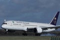 SAUDIA on runway Paris, Dreamliner Royalty Free Stock Photo