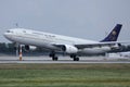 Saudia plane taking off from airport