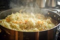 Sauerkraut cabbage in hot pot. Generate ai