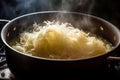 Sauerkraut cabbage in pot. Generate ai