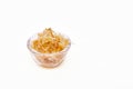 Sauerkraut in a glass bowl on white Royalty Free Stock Photo