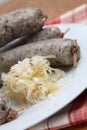 Sauerkraut and white pudding Royalty Free Stock Photo
