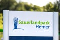 Sauerlandpark park sign in hemer germany