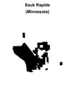 Sauk Rapids outline map Royalty Free Stock Photo