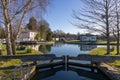 Saul Junction where the Stroudwater Canal meets the Gloucester-Sharpness Ship Canal, Gloucestershire, UK