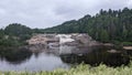 Sault au mouton waterfalls in Longue-Rive, Quebec Royalty Free Stock Photo