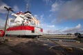 Tourists Watch Large Freighter In The Soo Locks