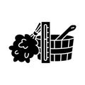 Sauna accessories black glyph icon