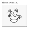 Sauna aroma bowl line icon