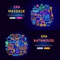 Sauna Bathhouse Neon Banners