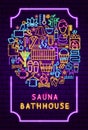 Sauna Bathhouse Neon Poster