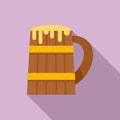 Sauna beer mug icon, flat style Royalty Free Stock Photo