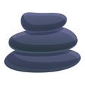 Sauna black stones icon, cartoon style