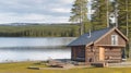 Sauna in the border of Sandsjon lake in Swedish...