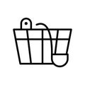 Sauna bucket outline vector icon