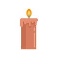 Sauna burning candle icon flat isolated vector Royalty Free Stock Photo