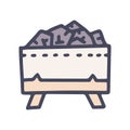 sauna coals color vector doodle simple icon Royalty Free Stock Photo