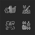 Sauna culture chalk white icons set on black background