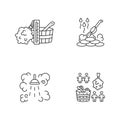 Sauna culture pixel perfect linear icons set