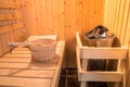Sauna Finnish style interior Royalty Free Stock Photo
