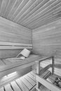 Sauna indoor. Finnish traditional relaxation lifestyle. Wellbeing background