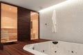 Sauna and Jacuzzi Bathtub Royalty Free Stock Photo