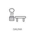 Sauna linear icon. Modern outline Sauna logo concept on white ba