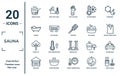 sauna linear icon set. includes thin line smoke sauna, hamam, steam jet, hideaway, earth sauna, hemlock, 2steam bath icons for